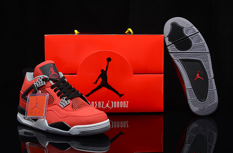 Air Jordan 4 Men Shoes Black/Red Online